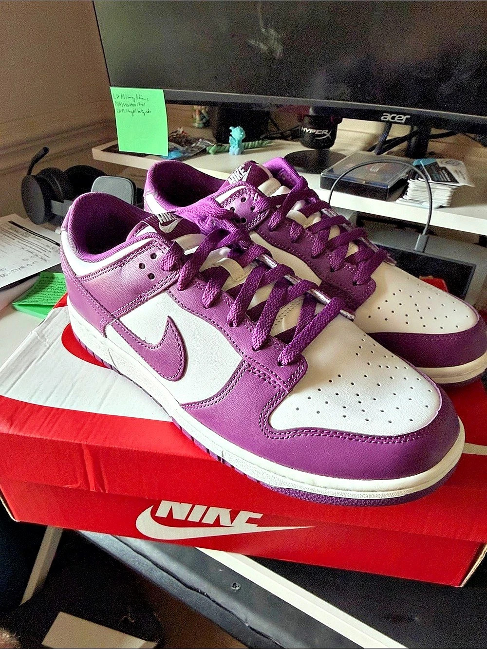 Nike Dunk Low Retro Sneakers Purple & White US 11 New
